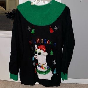 Llama Ugly Christmas Sweater Size XL